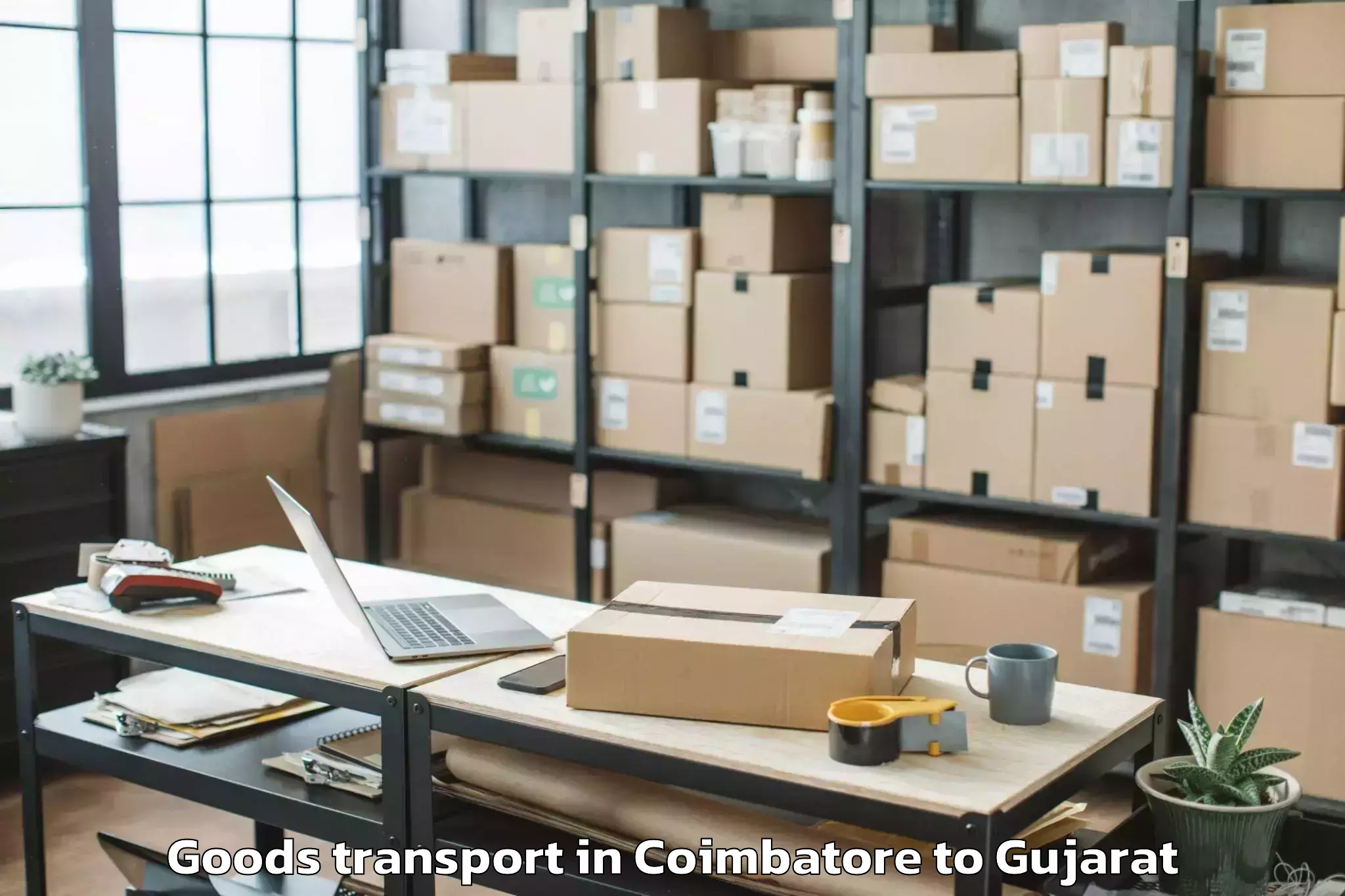 Book Your Coimbatore to Chikhli Goods Transport Today